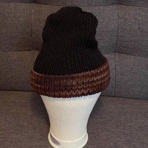Handmade * Black and Brown Stripe Beanie
